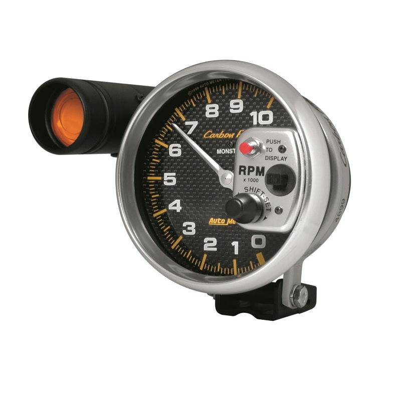 Autometer 5" Pedestal Tachometer, 0-10,000 Rpm, Carbon Fiber 4899 Photo - Primary