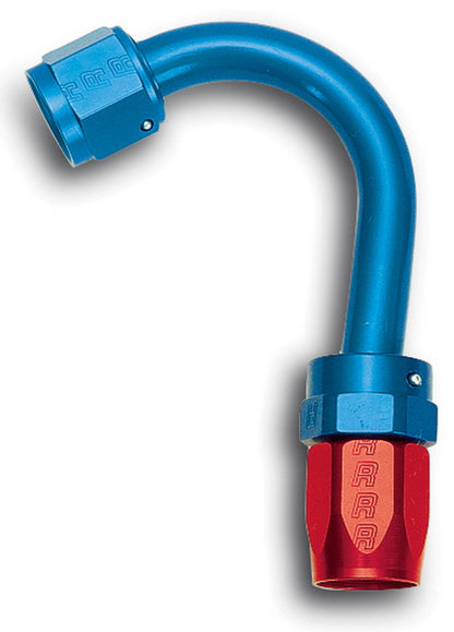 Russell #6 Full Flow Swivel 150° Standard Radius Hose Ends - Red / Blue 613350 Photo - Primary