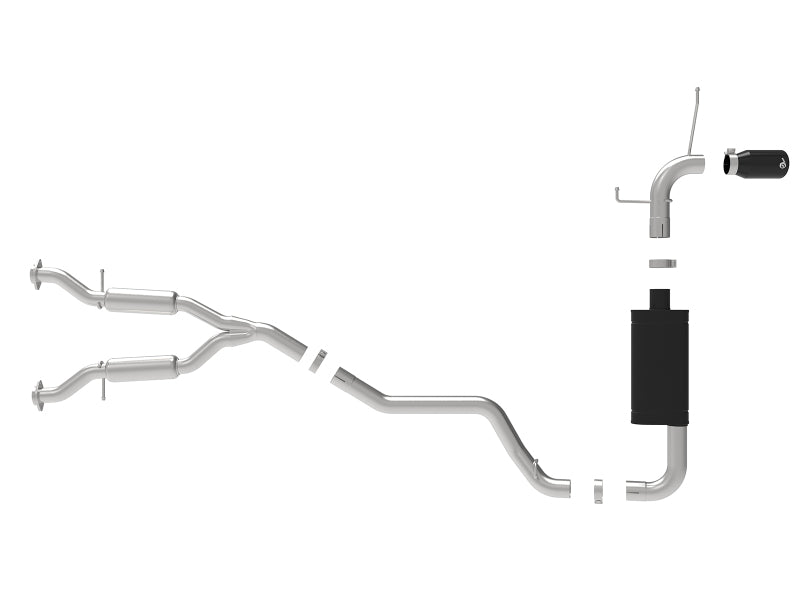 aFe Large Bore HD 3in 304 SS Cat-Back Exhaust w/ Black Tips 14-19 Jeep Grand Cherokee (WK2) V6-3.6L 49-38078-B 49-38078-B Photo - Unmounted