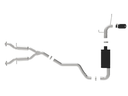 aFe Large Bore HD 3in 304 SS Cat-Back Exhaust w/ Black Tips 14-19 Jeep Grand Cherokee (WK2) V6-3.6L 49-38078-B 49-38078-B Photo - Unmounted