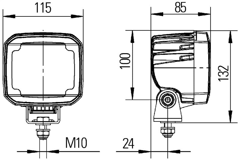 Hella Work Lamp Wa 0Gr Md1224 Dt Ub 1Ga 995506031 995506031 Technical Drawing