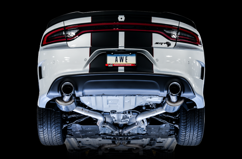 AWE Tuning 2017+ Dodge Charger 5.7L Touring Edition Exhaust - Non-Resonated - Chrome Silver Tips 3020-32060 3020-32060 Photo - Mounted