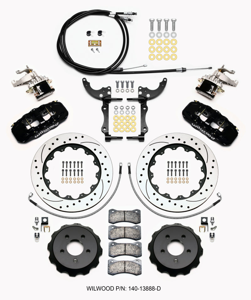 Wilwood Kit,Rear,Mustang,2015-Up,Aero4/MC4,14.00 Rotor,w/Lines/Cables 140-13888-D Photo - Primary