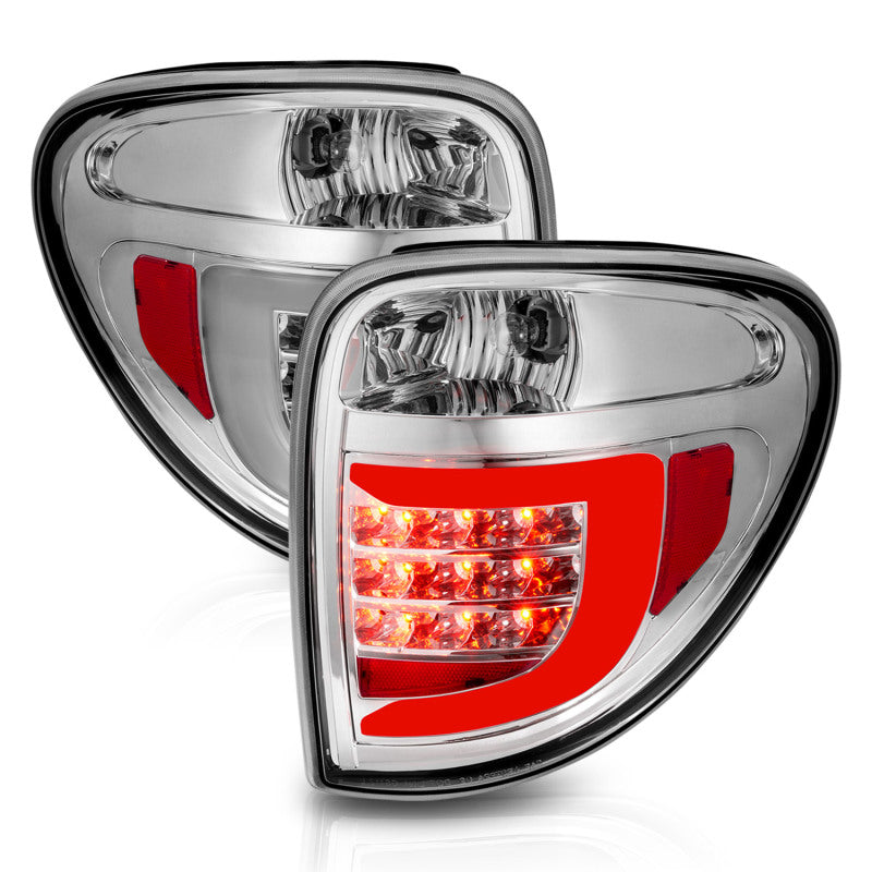 ANZO 2004-2007 Dodge Grand Caravan LED Tail Lights w/ Light Bar Chrome Housing Clear Lens 311367 311367 Photo - Unmounted