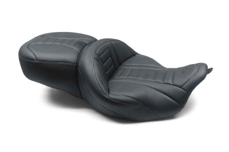 Mustang Motorcycle Mustang 08-21 Harley Electra Glide/Rd Glide/Rd King 1PC Seat Deluxe - Black w/ Grey Stitching 79006GM 79006GM User 1