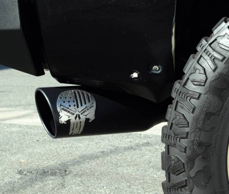 Gibson 11-14 Ford F-150 SVT Raptor 6.2L 4in Patriot Skull Series Cat-Back Single Exhaust - Stainless 76-0007 76-0007 Photo - Primary