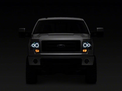 Raxiom 09-14 Ford F-150 Super White LED Halo Projector Headlights- Blk Housing (Clear Lens) T542825 T542825 Photo - Close Up