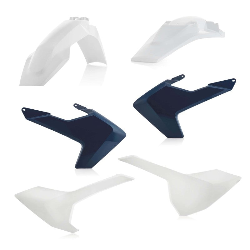 Acerbis 17-19 Husqvarna TE150-300/ FE250-501/ TE250i/ TE300i Plastic Kit - White/Blue 2634021029 2634021029 Photo - Primary