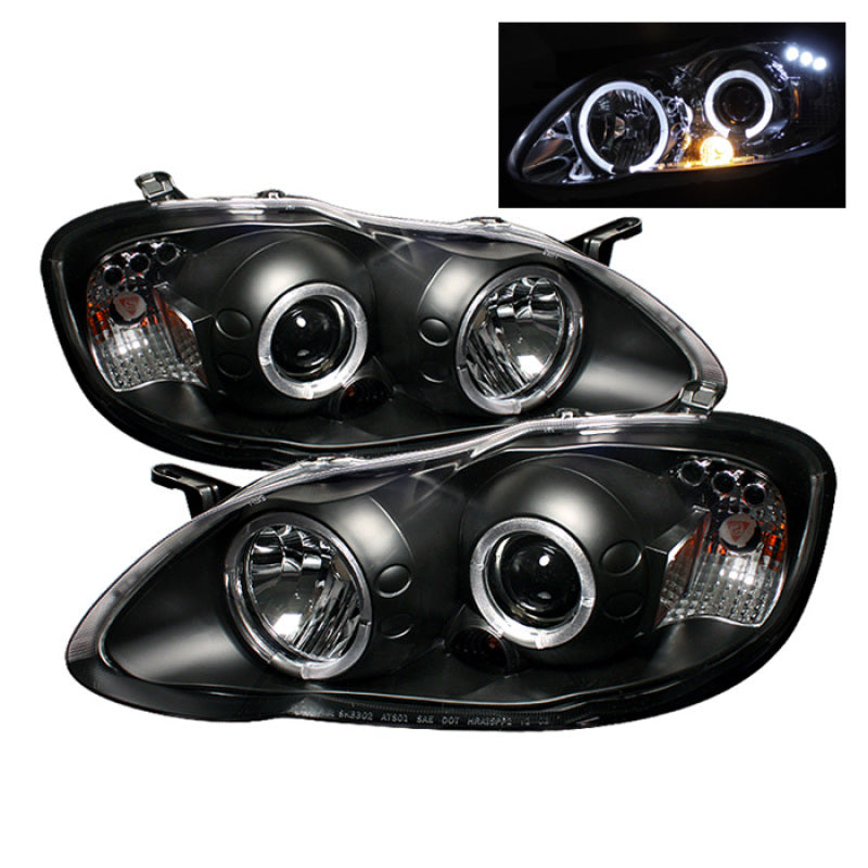 Spyder Projector Headlights | Toyota Corolla 2003-2008 | LED Halo, Black 5011787 Photo - Primary