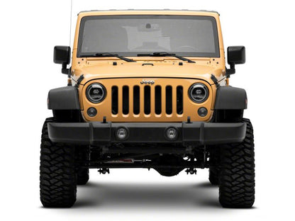 Raxiom 07-18 Jeep Wrangler JK Axial Series 7-In Dragon Eye LED Headlights- Blk Housing (Clear Lens) J167194 J167194 Photo - Close Up