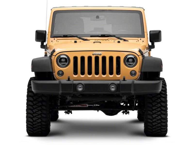 Raxiom 07-18 Jeep Wrangler JK Axial Series 7-In Dragon Eye LED Headlights- Blk Housing (Clear Lens) J167194 J167194 Photo - Close Up