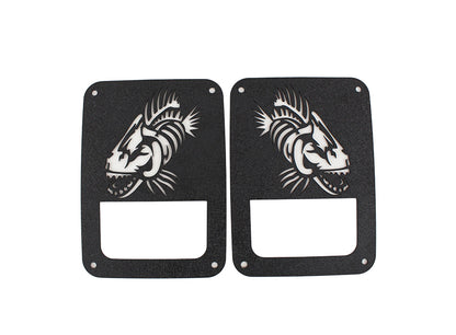 Fishbone Offroad 07-18 Jeep Wrangler JK - Black Textured Powdercoat Tail Light Covers FB31043 FB31043 User 1