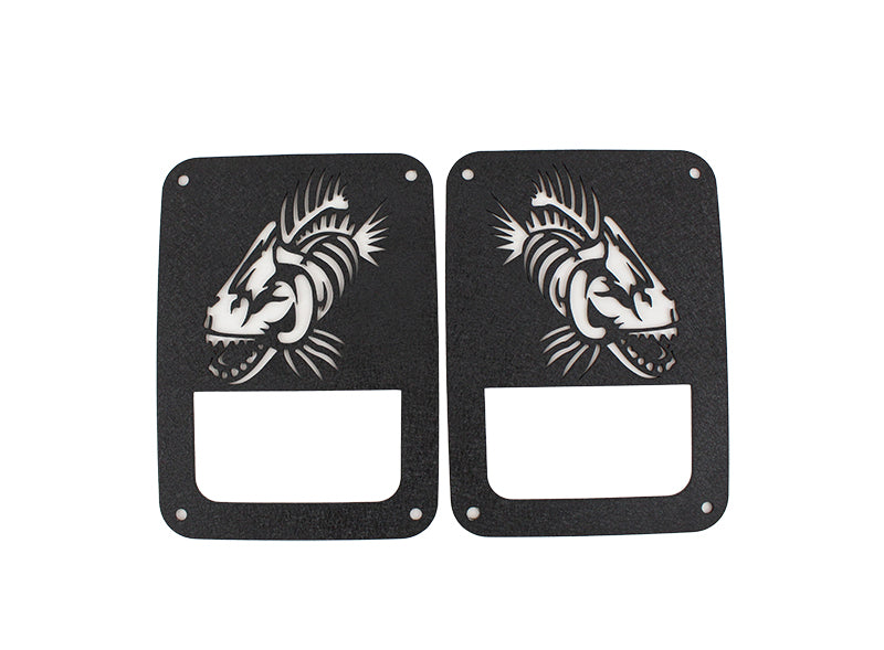 Fishbone Offroad 07-18 Jeep Wrangler JK - Black Textured Powdercoat Tail Light Covers FB31043