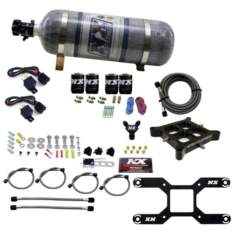 Nitrous Express 4150 Dual Stage Billet Crossbar Nitrous Kit (50-300 & 100-500HP) w/Composite Bottle 66042-12 66042-12 Photo - Primary