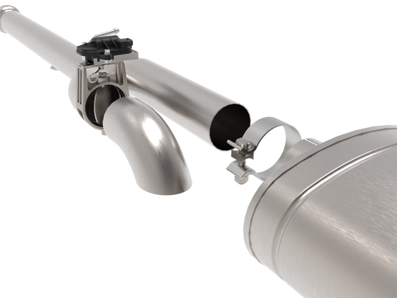 aFe Gemini XV 3in 304 SS Cat-Back Exhaust w/ Cutout 14-19 GM Trucks 4.3L/5.3L w/ Black Tips 49-34132-B 49-34132-B Photo - Close Up