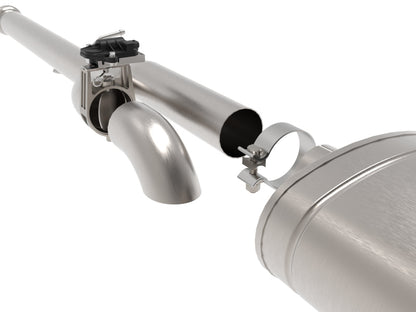 aFe Gemini XV 3in 304 SS Cat-Back Exhaust w/ Cutout 14-19 GM Trucks 4.3L/5.3L w/ Black Tips 49-34132-B 49-34132-B Photo - Close Up