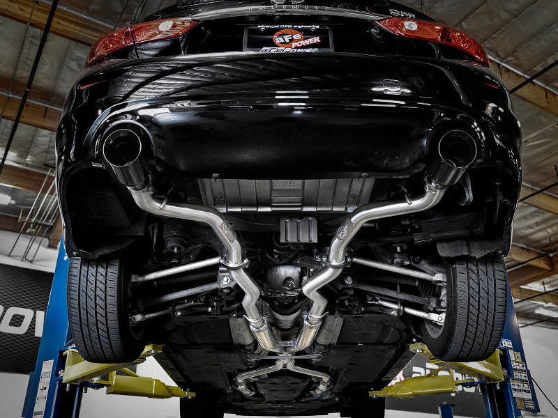 aFe Takeda 2.5in 304 SS Cat-Back Exhaust System w/ Black Tips 16-18 In 49-36132NM-B Photo - Mounted