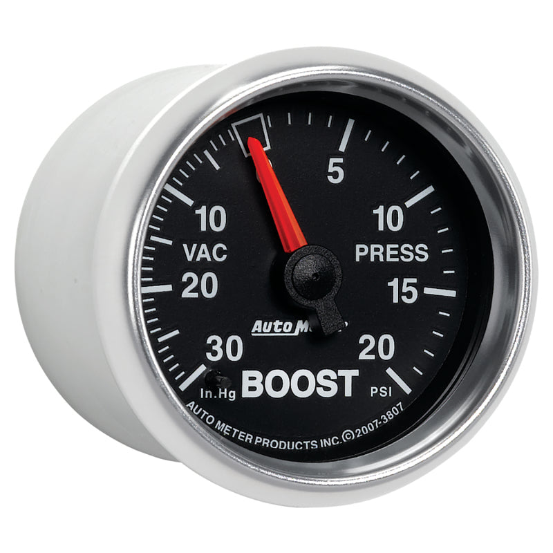 Autometer Gauge, Vac/Boost, 2 1/16", 30inHg-20 Psi, Mechanical, Gs 3807 User 5