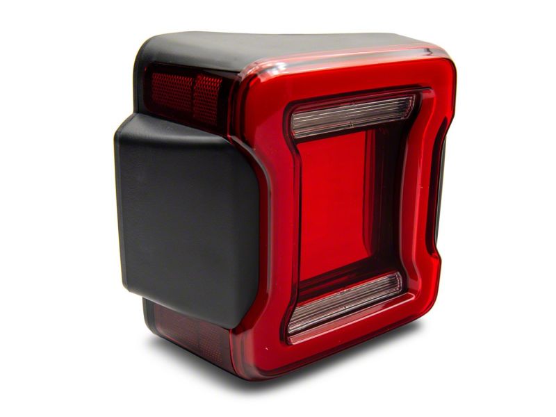 Raxiom 07-18 Jeep Wrangler JK Axial Series JL Style LED Tail Lights- BlkHousing- Red Lens J164242 J164242 Photo - Close Up
