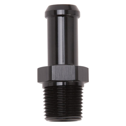Edelbrock Hose End, Straight, 3/8" NPT To 1/2" Barb, Black Anodize 8114 Photo - Primary