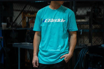 GReddy OG Logo Tee (with 3 stripes) - Tahiti Blue