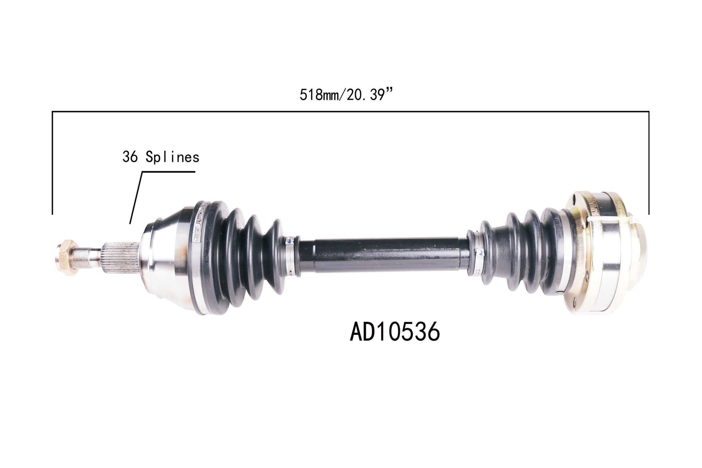 Protech CV CV Axle Assembly AD10536