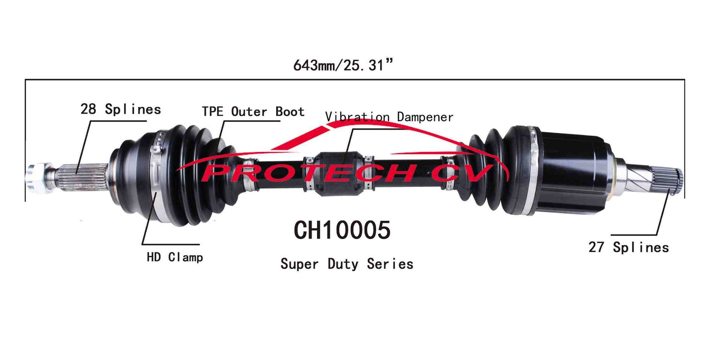 Protech CV CV Axle Assembly CH10005