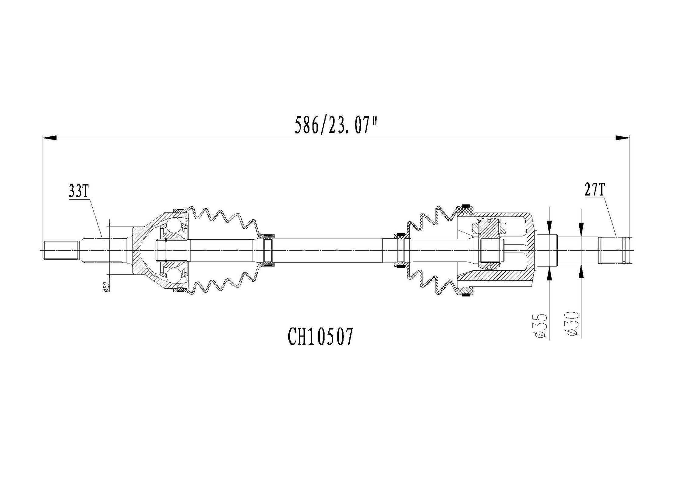 Protech CV CV Axle Assembly CH10507