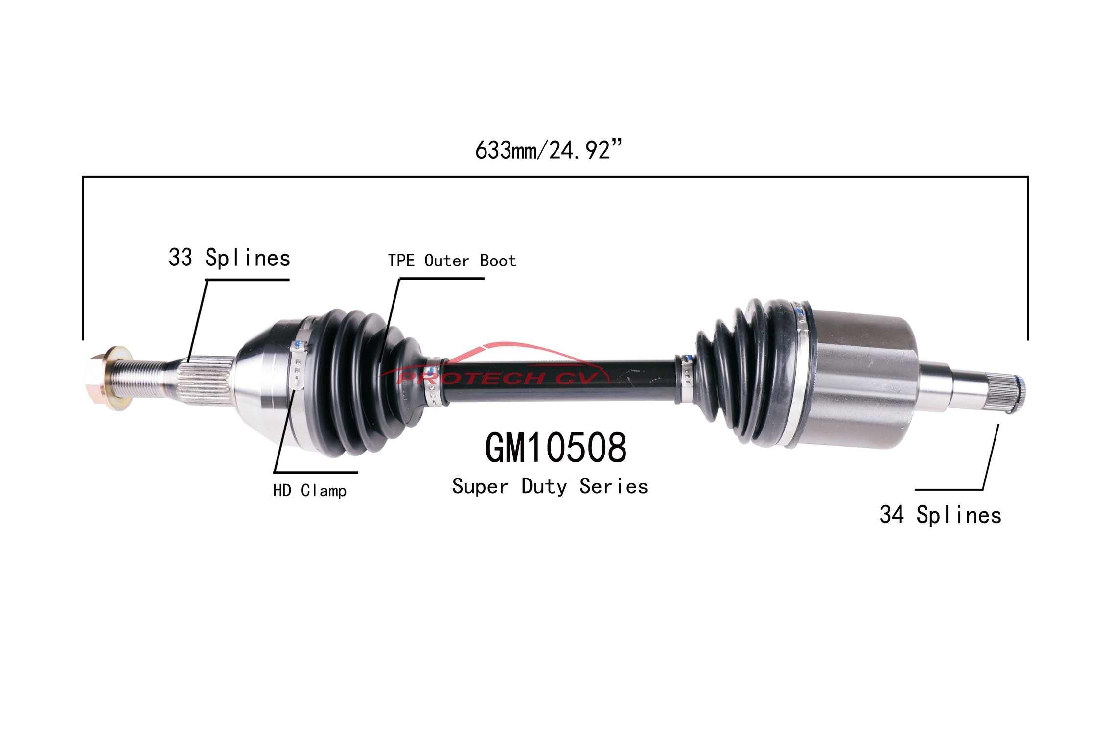 Protech CV CV Axle Assembly GM10508