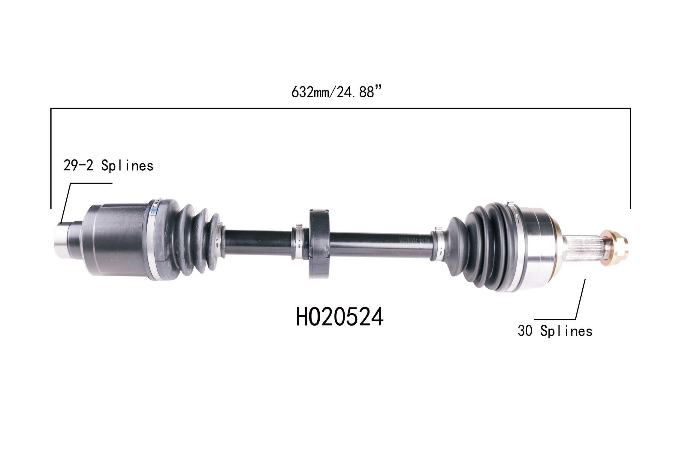 Protech CV CV Axle Assembly HO20524