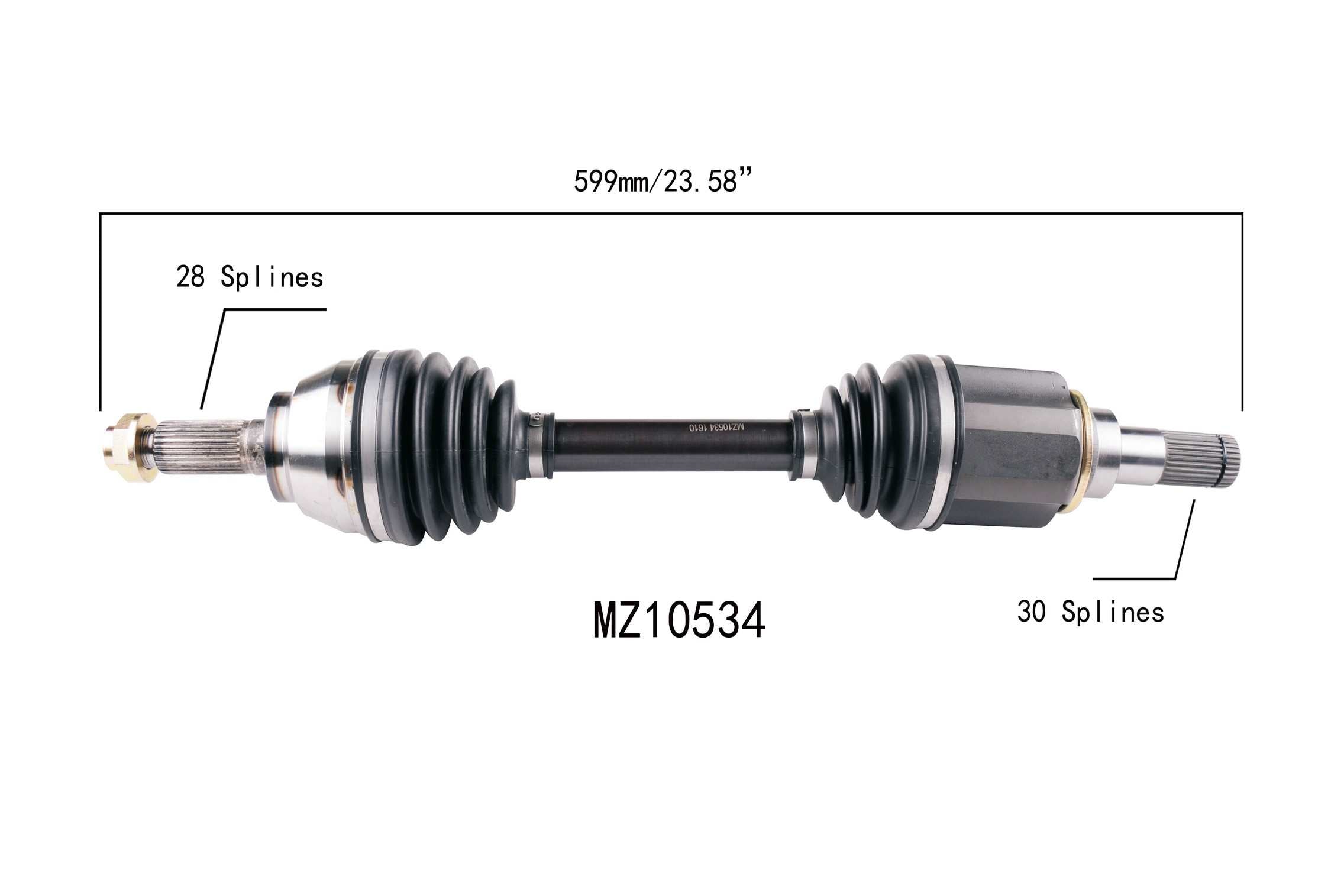 Protech CV CV Axle Assembly MZ10534