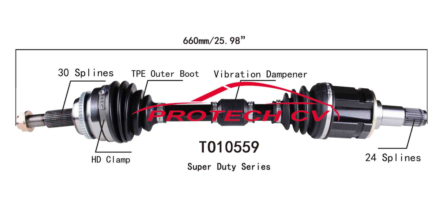 Protech CV CV Axle Assembly TO10559