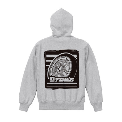TOM'S Racing 49th Anniversary TOM'S IGETA Wheel Pullover Hoodie Grey ** Limited Edition **