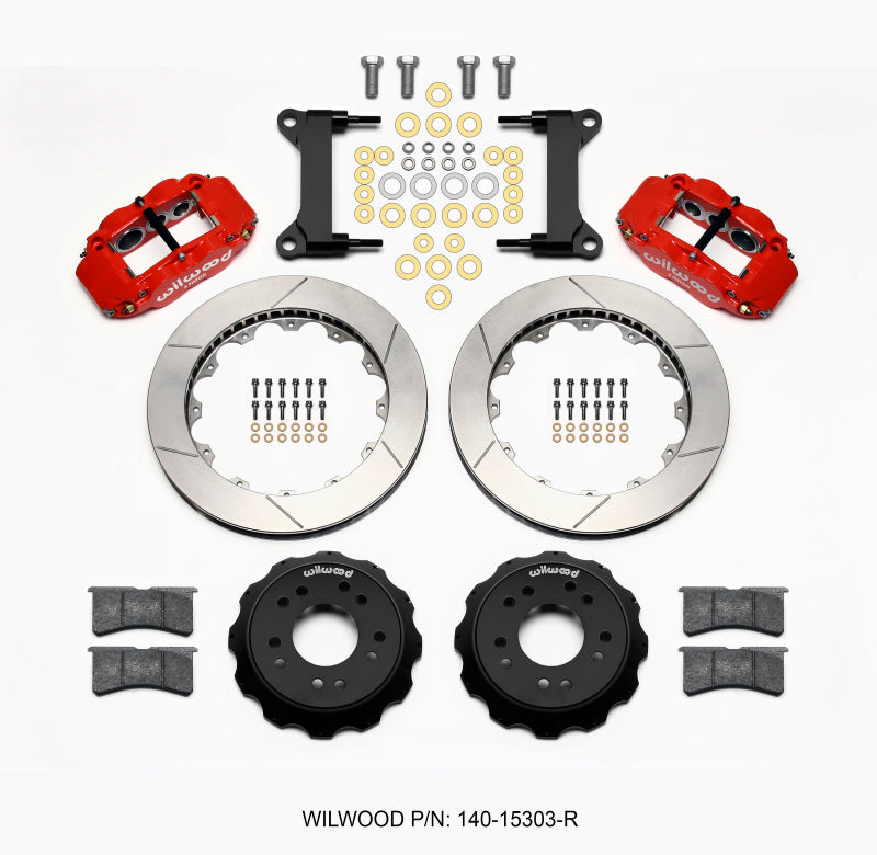 Wilwood Narrow Superlite 6R Front Hat Kit 13.06 Red 63-87 C10 w/ Wilwood Pro Spindles 140-15303-R 140-15303-R Photo - Primary