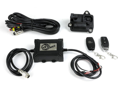 aFe Gemini XV 3in 304 SS Cat-Back Exhaust w/ Cutout 09-18 GM Trucks 4.3L/4.8L/5.3L w/ Black Tips 49-34133-B 49-34133-B Photo - Close Up