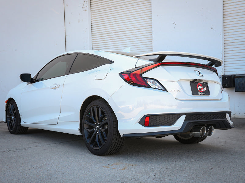 aFe Takeda 2.5in 304SS Cat-Back Exhaust System 17-20 Honda Civic SI Coupe L4-1.5L (t) - Polished Tip 49-36620-P 49-36620-P Photo - Mounted