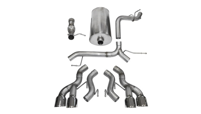 Corsa Performance 12-13 Cadillac Escalade DUB 6.2L V8 Polished Sport Cat-Back Exhaust 14886 Photo - Primary