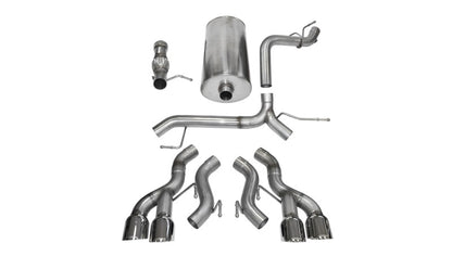 Corsa Performance 12-13 Cadillac Escalade DUB 6.2L V8 Polished Sport Cat-Back Exhaust 14886 Photo - Primary
