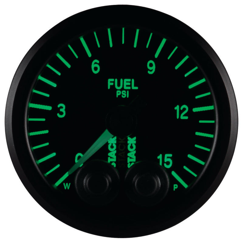 Autometer Stack 52mm 0-15 PSI 1/8in NPTF Male Pro-Control Fuel Pressure Gauge - Black ST3504 ST3504 User 7