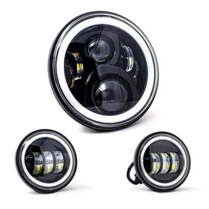 Letric Lighting 7? Full-Halo Black LED Headlight with (2) 4.5? Full-Halo Black Passing Lamps LLC-LHK-7BH LLC-LHK-7BH Photo - Primary