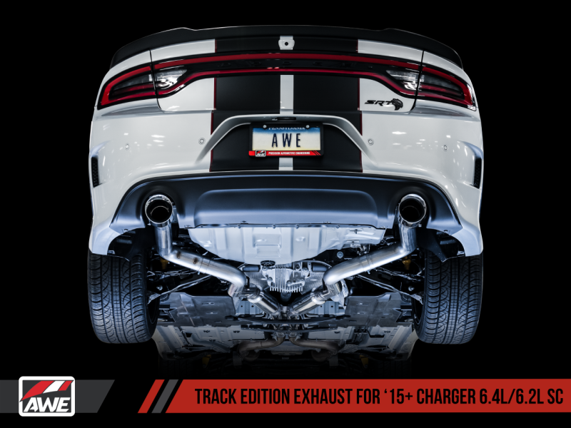 AWE Tuning 2015+ Dodge Charger 6.4L/6.2L Supercharged Track Edition Exhaust - Chrome Silver Tips 3015-32112 3015-32112 Photo - Mounted