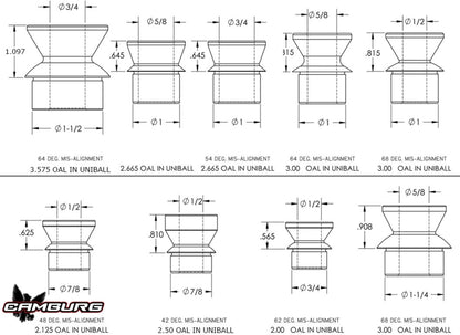Camburg 7/8in. x 1/2in. Hi-misalignment Spacers (pair) CAM-040032 CAM-040032 Photo - out of package