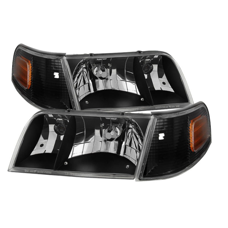 SPYDER Xtune Crown Victoria 98-11 Crystal Headlights w/ Corner Lights Set Black HD-JH-CRVI98-SET-BK 9031021 9031021 Photo - Primary