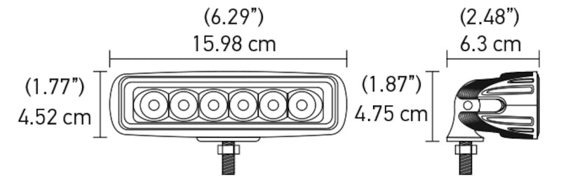 Hella Value Fit Mini 6in LED Light Bar - Spot 357203011 357203011 Technical Drawing