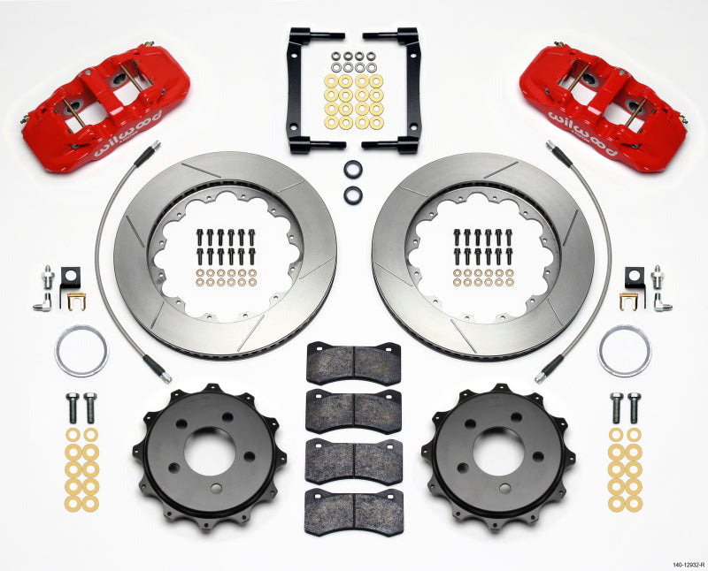 Wilwood AERO4 Rear Kit 14.25in Red 2008-2009 Pontaic G8 w/Lines 140-12932-R 140-12932-R Photo - Primary