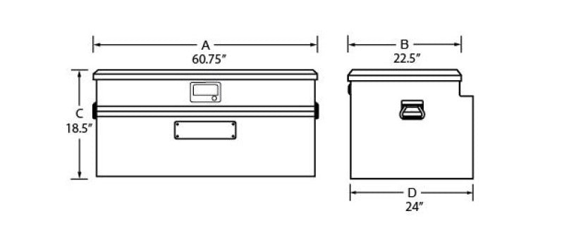 Tradesman Aluminum Flush Mount Truck Tool Box Full/Wide (60in.) - Brite 9460WB