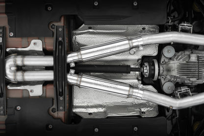 MBRP 17-21 Charger 5.7/6.1/6.4L 3in Dual Rear Exit SS Catback Exhaust w/ Carbon Fiber Tips S71173CF S71173CF Photo - Mounted