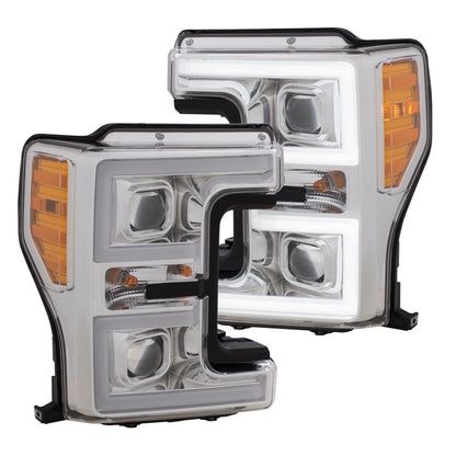 Anzo Projector Plank Style Switchback Headlight Chrome / Amber 17-18 Ford 111389 Photo - Primary