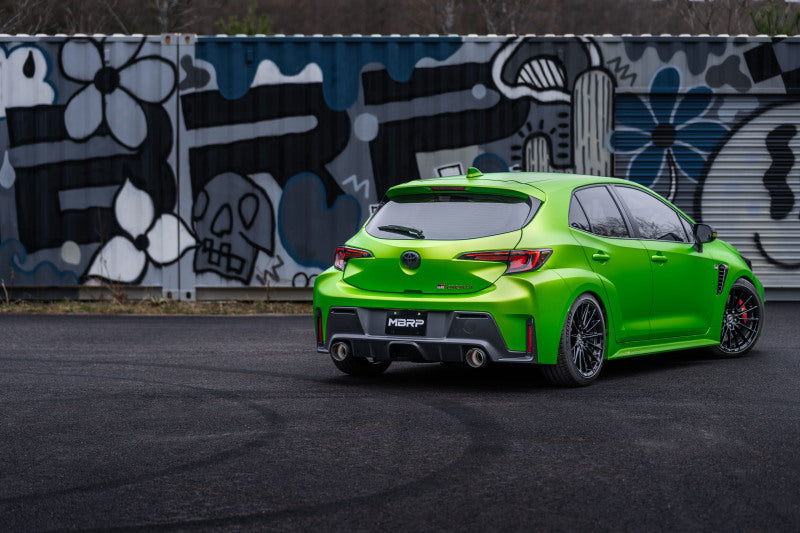 MBRP 2023 Toyota Corolla GR 1.6L T304 SS 3in Cat-Back Dual Split Rear w/ Carbon Fiber Tips S43023CF S43023CF Photo - lifestyle view