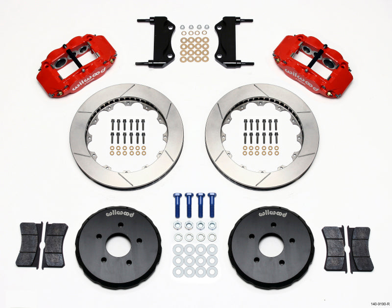 Wilwood Narrow Superlite 6R Front Hat Kit 13.06in Red Nissan 350Z/Fiti G35 140-9190-R 140-9190-R Photo - Primary
